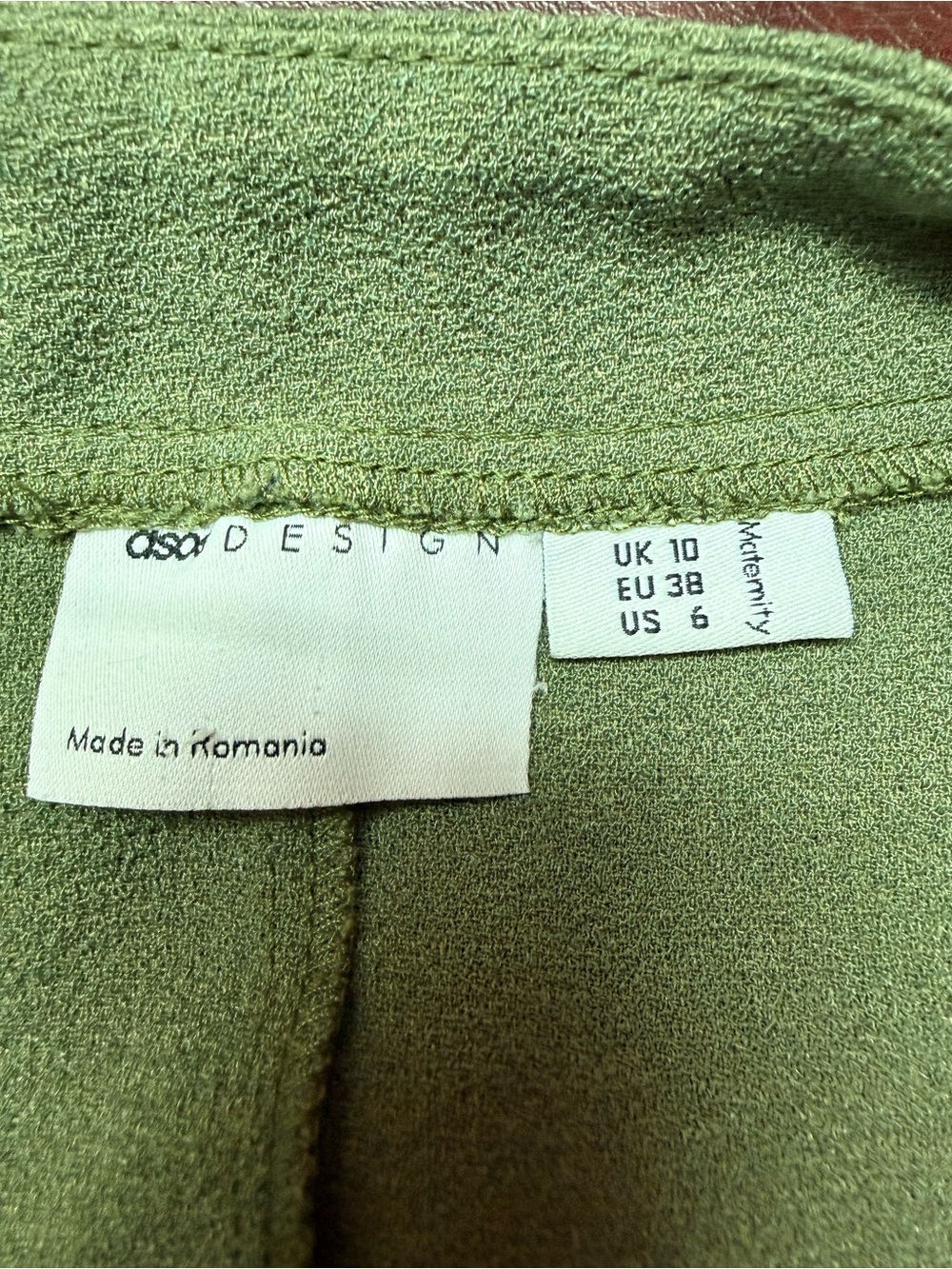 ASOS Maternity Olive Green Wrap Mini Dress - Picture 6 of 9